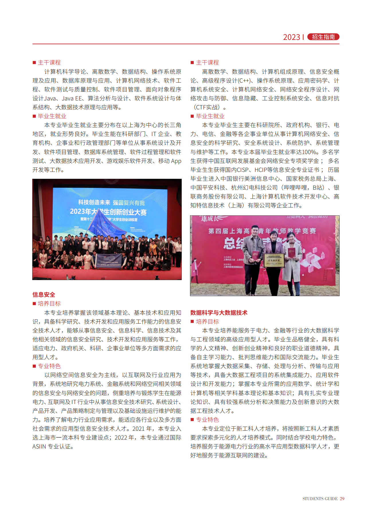 上海电力大学二级学院及专业介绍2023版
